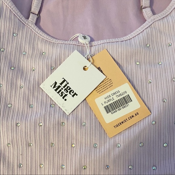 Tiger Mist Rhinestone Diamond Ribbed Bodycon Dress - Picture 7 of 7